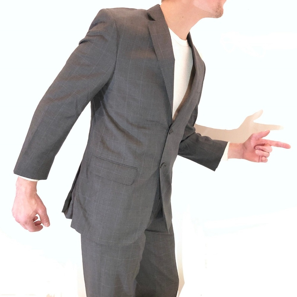 PRONTO UOMO "Platinum" Dark Gray Plaid Full Suit